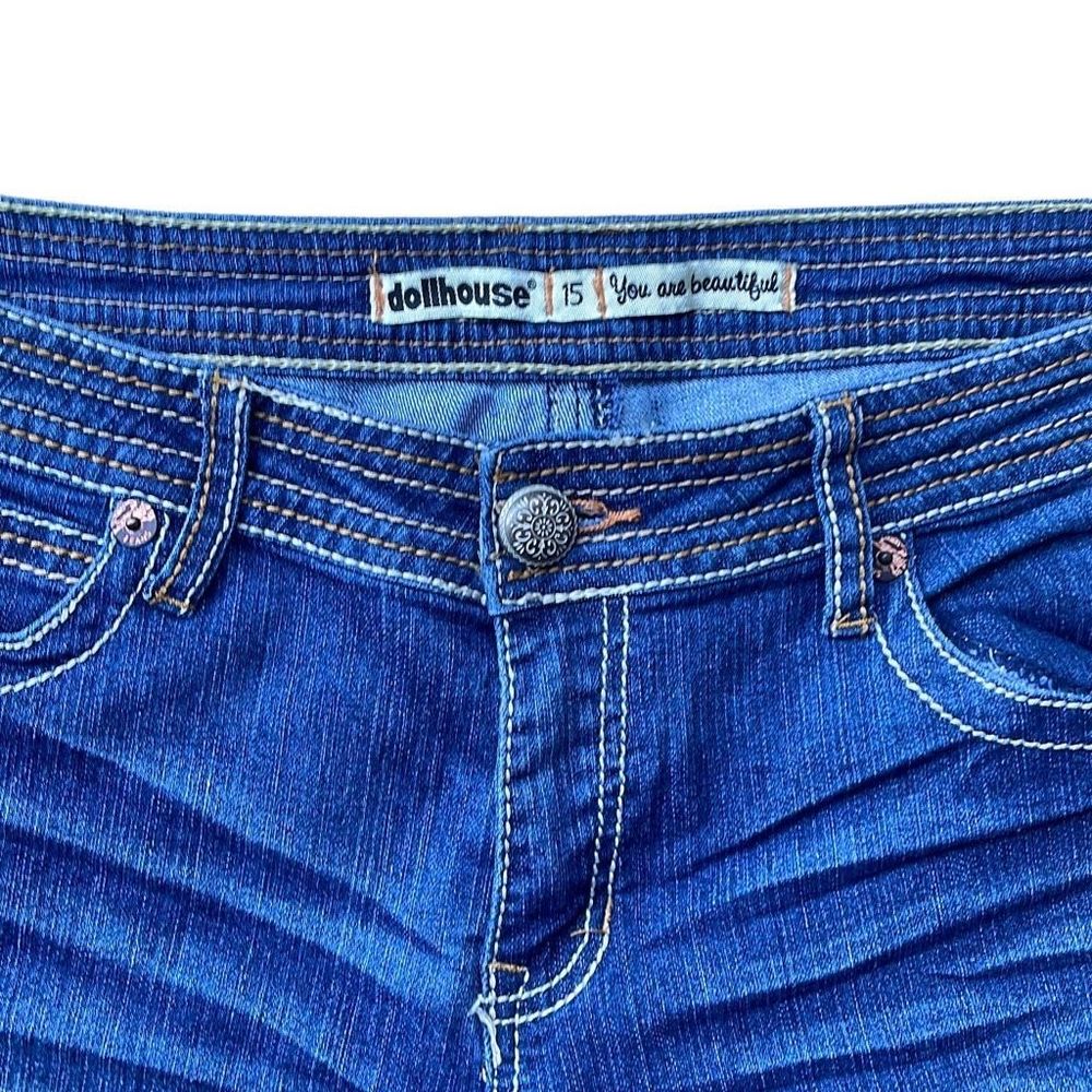 Dollhouse Bootcut Jeans 15 Women’s Dark Wash Gently Used - Picture 2 of 5